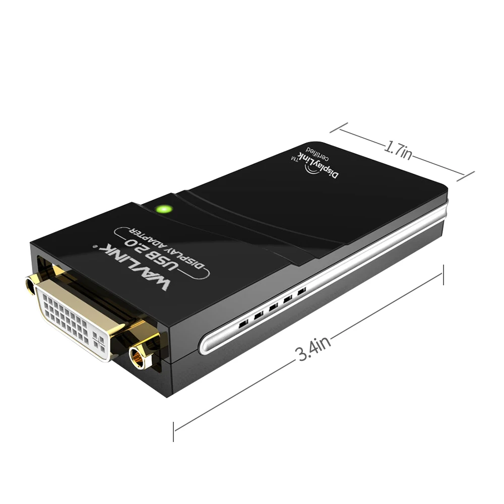 Wavlink USB 2.0 to DVI/VGA/HDMI Video Graphics Display Adapter (HDTV CRT LCD Projector) displaylink