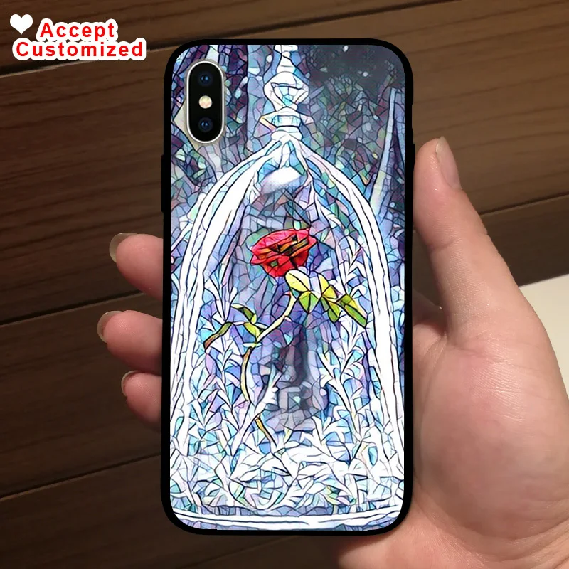 

Beauty and Beast Rose Case for iPhone X XS Max XR 7 8 6 6S Plus 5 5S SE Cover for Samsung Galaxy Note 8 9 S6 S7 Edge S8 S9 Plus