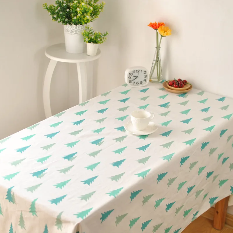 Korean literary fresh small pine table cloth cotton cloth cover coffee table cloth soft home
