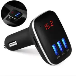 Bluetooth Беспроводной автомобиля Mp3 плеер Handsfree Car Kit fm-передатчик A2DP 5 В 2.1A USB Зарядное устройство ЖК-дисплей Дисплей автомобиля FM модулятор #0821