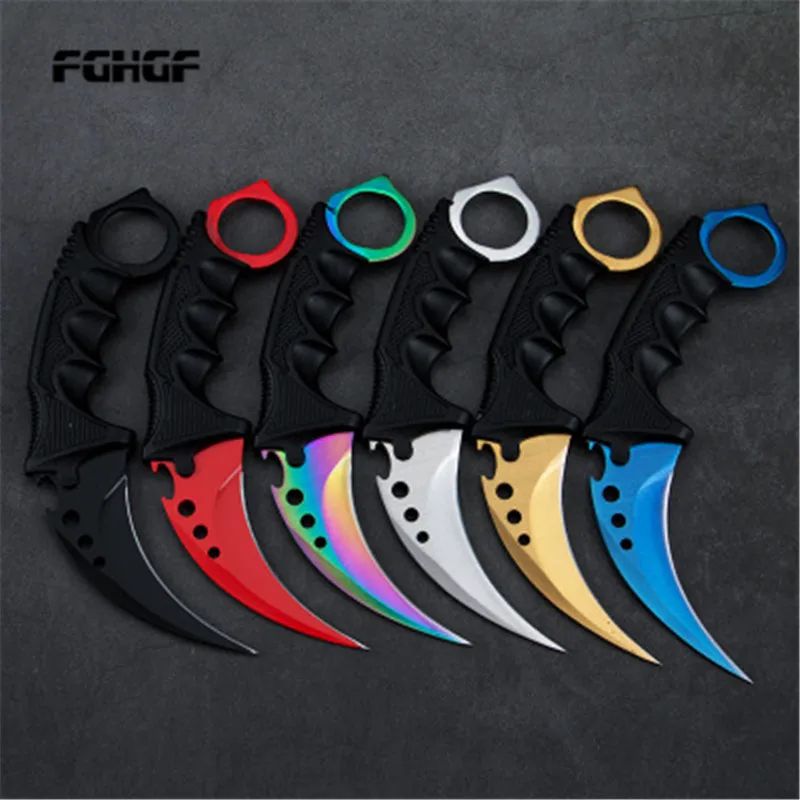 

Karambit CSGO game claw knife outdoor claw high hardness wilderness survival knife multi-function straight knife