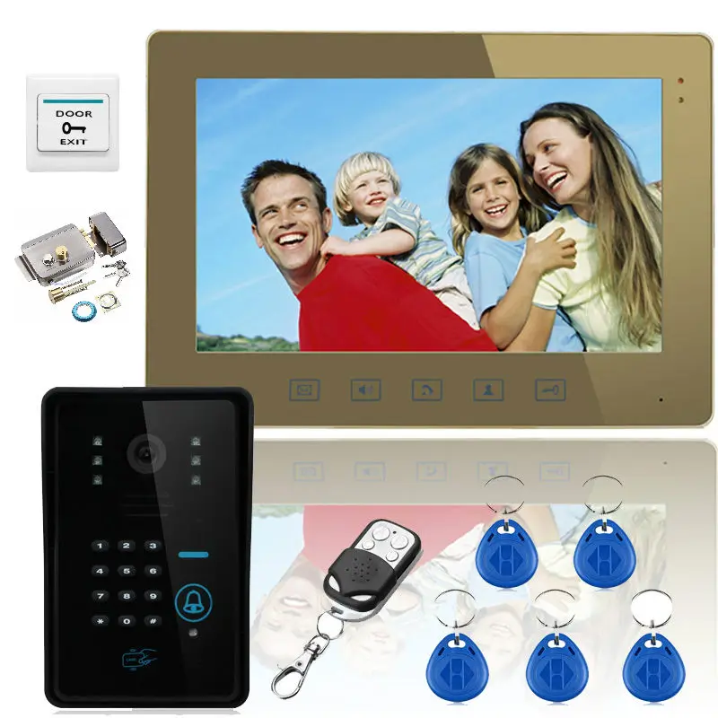 

YobangSecurity 10" Color Monitors Touch Button Video Door Phone Intercome Doorbell With Waterproof Outdoor IR Camera Door Lock