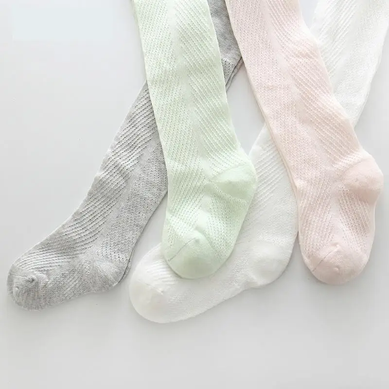 

Baby Girls Twill Socks Spring Summer Thin Combed Cotton Children's Pantyhose Mesh Breathable Bottom Socks