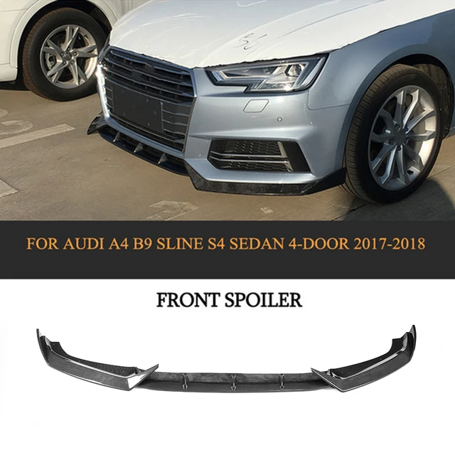 Carbon fiber Car Front Lippe Spoiler Stoßdämpfer-schutz Für Audi A4 B9  SLINE S4 Limousine 4 Tür 2017 2018 Schwarz FRP - AliExpress