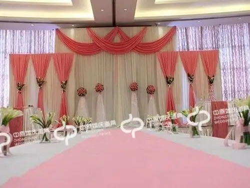 3 pcs Set Mewah Latar Belakang Tirai Pernikahan Dekorasi 