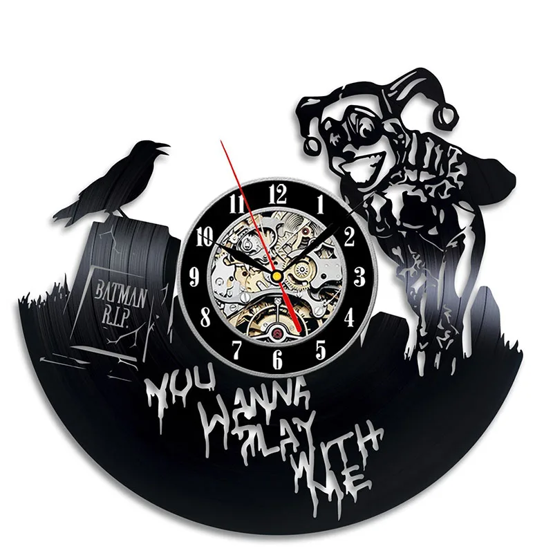 Batman And Harley Quinn Vinyl Record Clock DC Comics Wall Art Home Decor Gift for Boys and Girls