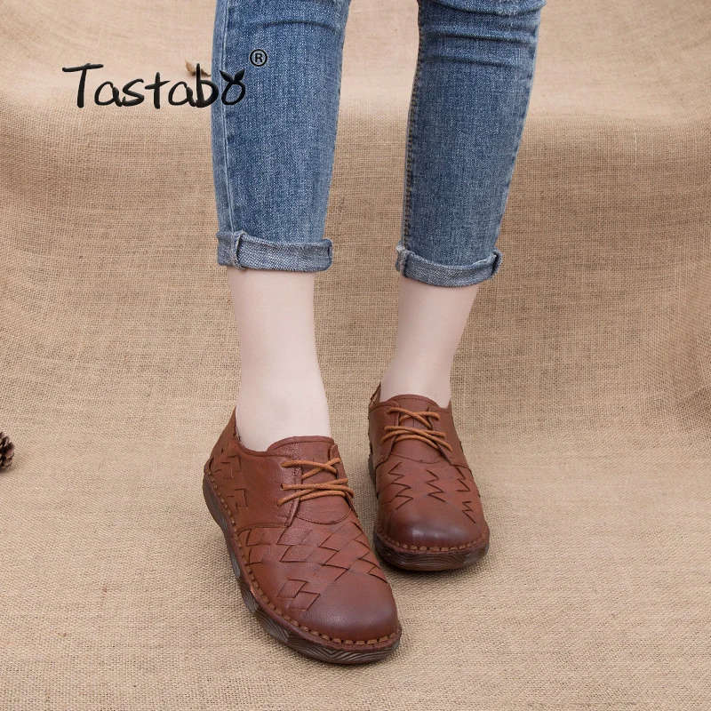 

Tastabo Flat Shoes Women 2018 Genuine Leather Safe Non-slip Loafers Female Casual Shoes Woman Flats Ladies Shoes