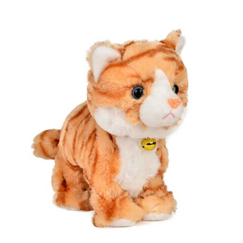Электронный Питомец электрический игрушечный Кот Brinquedos гуляющий лай музыкальный интерактивный робот-кот для детей праздничный подарок Рождественский подарок - Цвет: YELLOW CAT