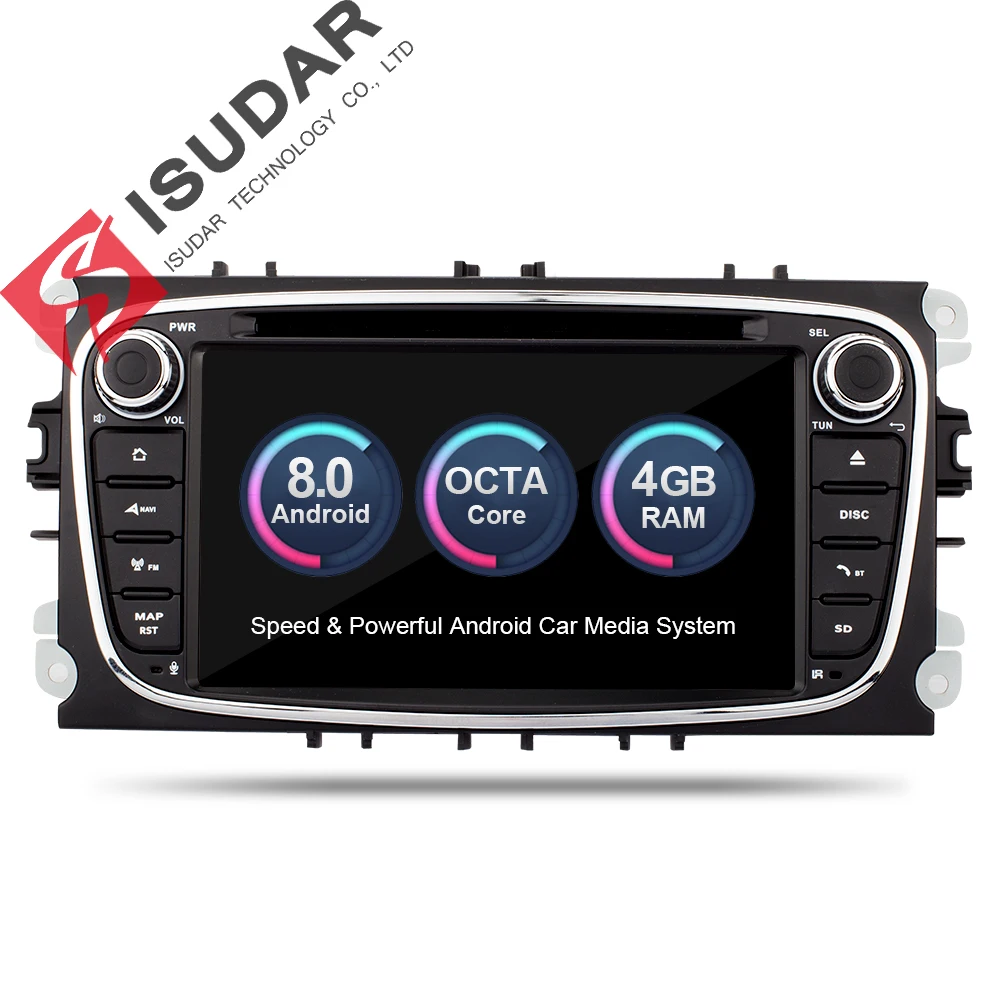 Isudar font b Car b font Multimedia player Android 8 0 GPS Autoradio 2 Din For