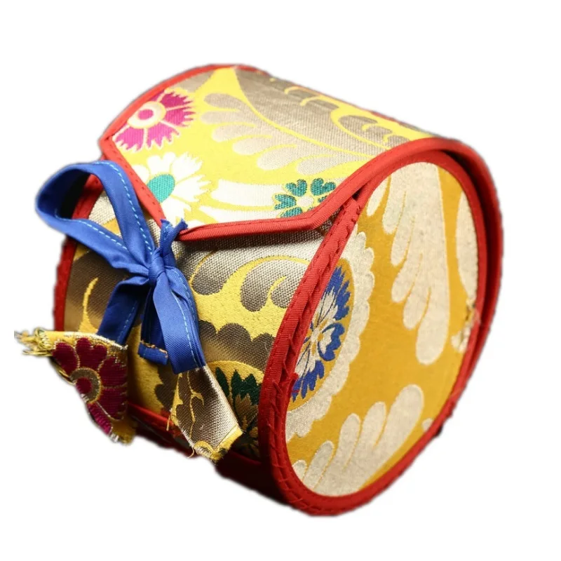 Nepali Fine Sheepskin Religious Ceremonies Drum Hand Drum Tantra Hand With A Bag-Instrumentos Musicales