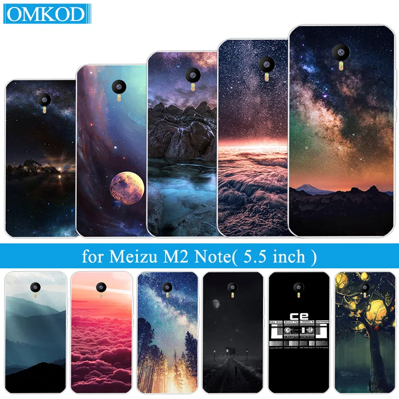 

For Meizu M2 Note Case M2note Coque Black Back Matte Cover for Meizu Maze M2 Note Silicon TPU Starry Sky Funda for Meizu M2note
