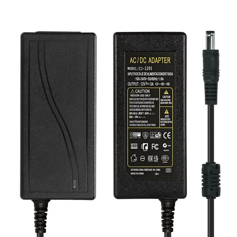 

12V 5A Power Adapter Supply AC 220V To DC 12 Volt Lighting Transformer Power Adapter Charger LED Driver For LED Strip Lamp CCTV