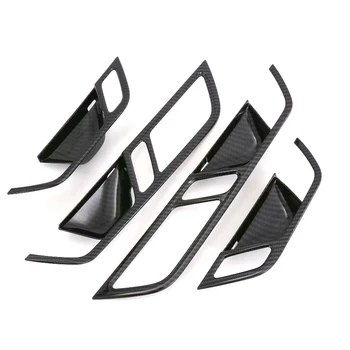 

Car accessories For Audi A6 C8 2019 ABS carbon fiber black Inner Door Handle Bowl Cover Decoration Trim Sticker 4pcs Interior