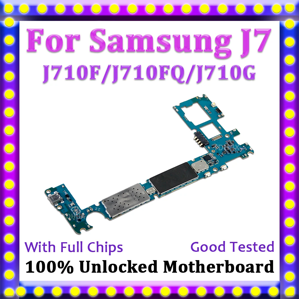 Оригинальная разблокированная материнская плата для Samsung Galaxy J7 J710F J710FQ J710G с