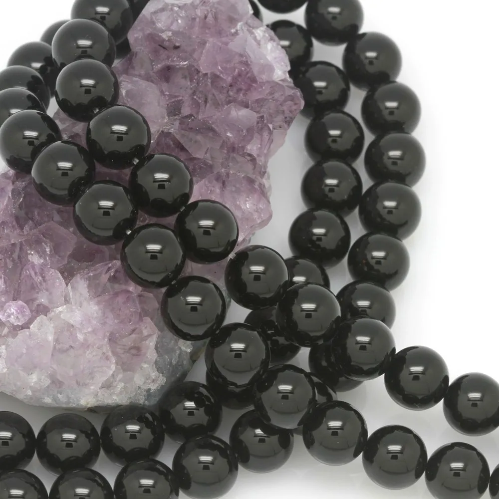 Натуральный камень 8 мм черный оникс сваботные бусины аксессуары для Diy браслет ювелирных изделий, 10 нитей, 1" /прядь