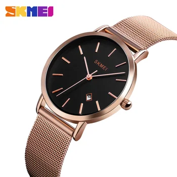 

SKMEI Fashion Simple Luxury Women Watch 3Bar Waterproof Quartz Ladies Watches Stainless Steel Mesh Wristwatch Reloj Mujer 1530
