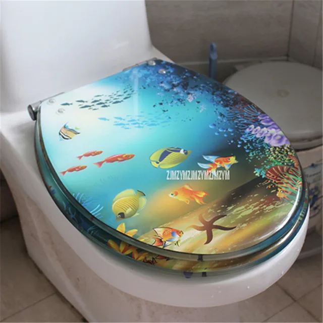 Unique High Quality Resin Beautiful Sea World Design Toilet Seat Cover