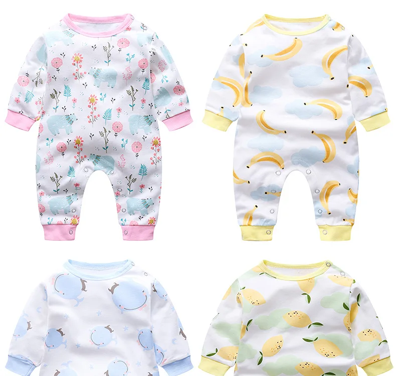 Новые стильные осенние хлопковые детские комбинезоны, модная одежда для новорожденных с принтом, комбинезоны с длинными рукавами, верхняя одежда для маленьких мальчиков и девочек