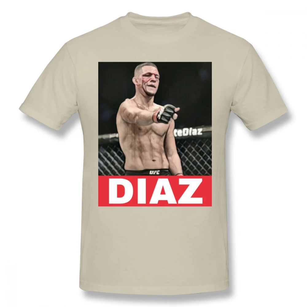 Awesome UFC MMA Fighter Nate Diaz футболка мужская с круглым вырезом и графическим принтом Camiseta футболка большого размера - Цвет: Хаки