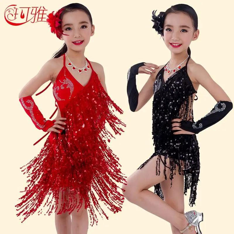 2019 New Children Latin Dance Dress for Kids Performance Wear Latin