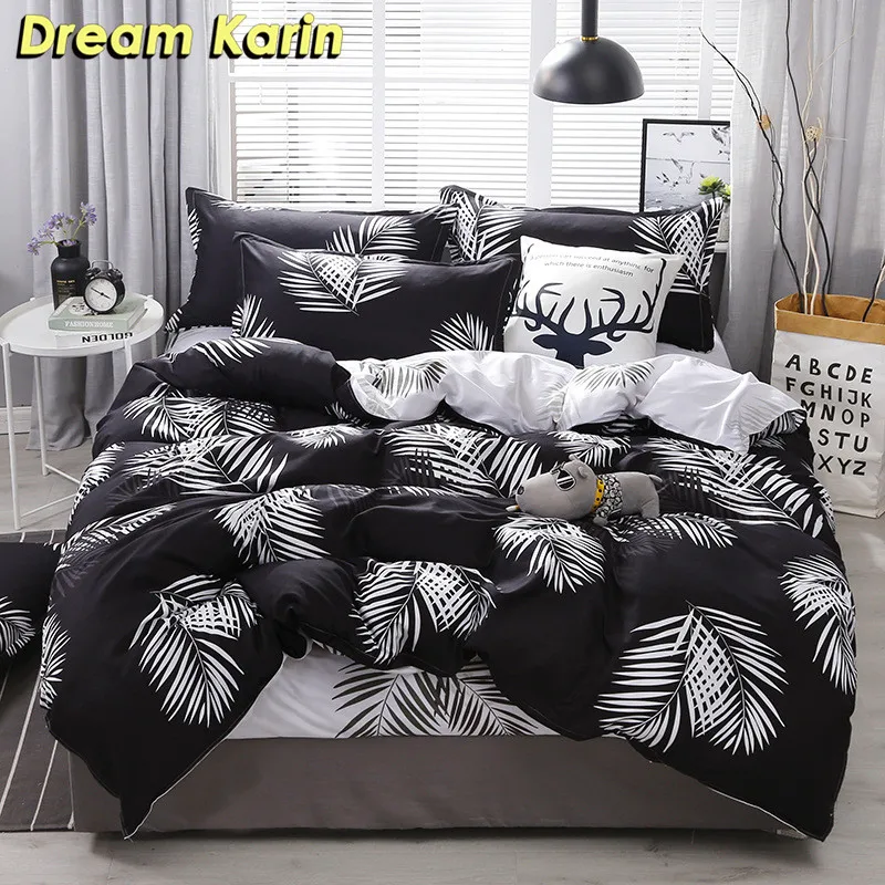 cheap Nordic Simple King Bedding Set Adult Duvet Cover sets with Pillow case Bed Linen Single Double Queen size Quilt Comforter Covers