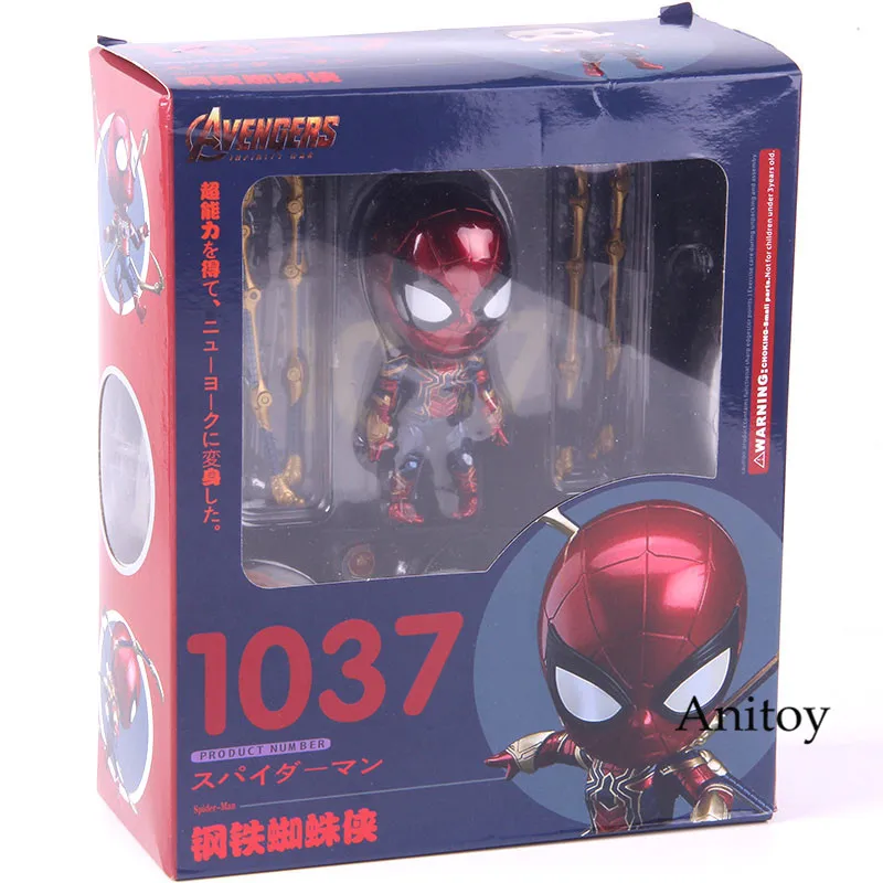 Человек-паук Nendoroid 1037 Marvel Мстители Бесконечность война Железный Паук фигурка Человек-паук ПВХ Коллекционная модель игрушки