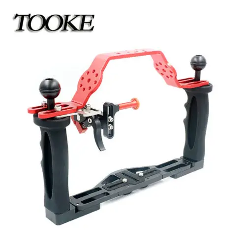 

Scuba Dive Tray Handle Grip Bracket shutter trigger for gopro TG5 RX100 Canon Camera housing Underwater Photography accessories