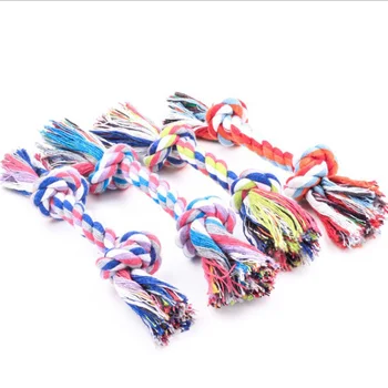 

Pet Dogs Supplies Chew Dog Toys Puppy Cotton Knot Toy Durable Braided Bone Rope 17CM Funny Tool (Random Color)1Pc 5Pcs