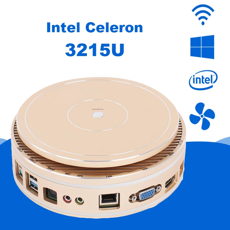

X36 Fanless Mini PC 2GB 4GB RAM 60GB 120GB SSD Intel Celeron 3215U Windows 10 Desktops Thin Client HTPC HDMI VGA SPDIF 300M WiFi