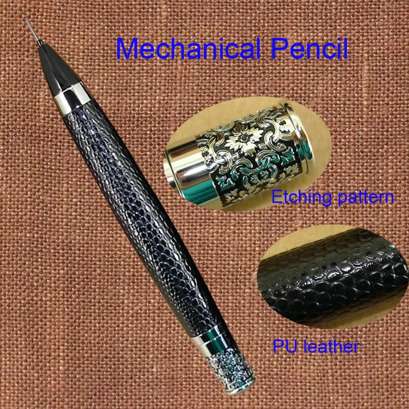 0.9mm PU leather Pencil 38g Etching Pattern Brass & PU leather