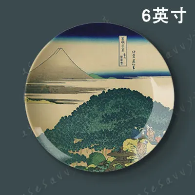 6 дюймов Tomitake Thirty Six King декоративная тарелка подвесная тарелка Hokusai японская керамическая дисковая Тарелка декоративная тарелка на стену - Цвет: 13