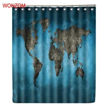 WONZOM World Map Shower Curtain Waterproof Bathroom Curtain Modern Bath Curtain With 12 Hooks Accessories For Home Decor 2018 WONZOM World Map Shower Curtain Waterproof Bathroom Curtain Modern Bath Curtain With 12 Hooks Accessories For Home Decor 2018