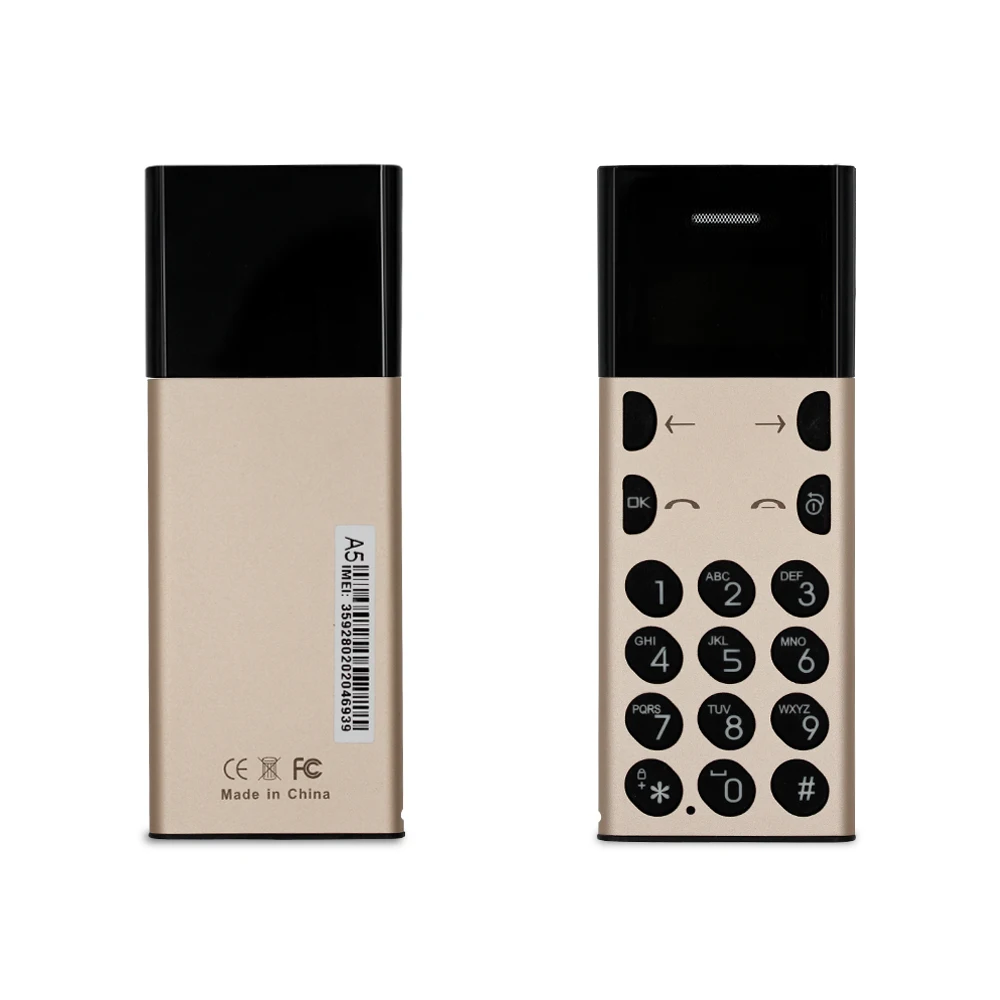 

Small Mobile Phone AEKU A5 Ultra Thin 0.96Inch tiny Screen Bluetooth Dialer celular Cell Phone