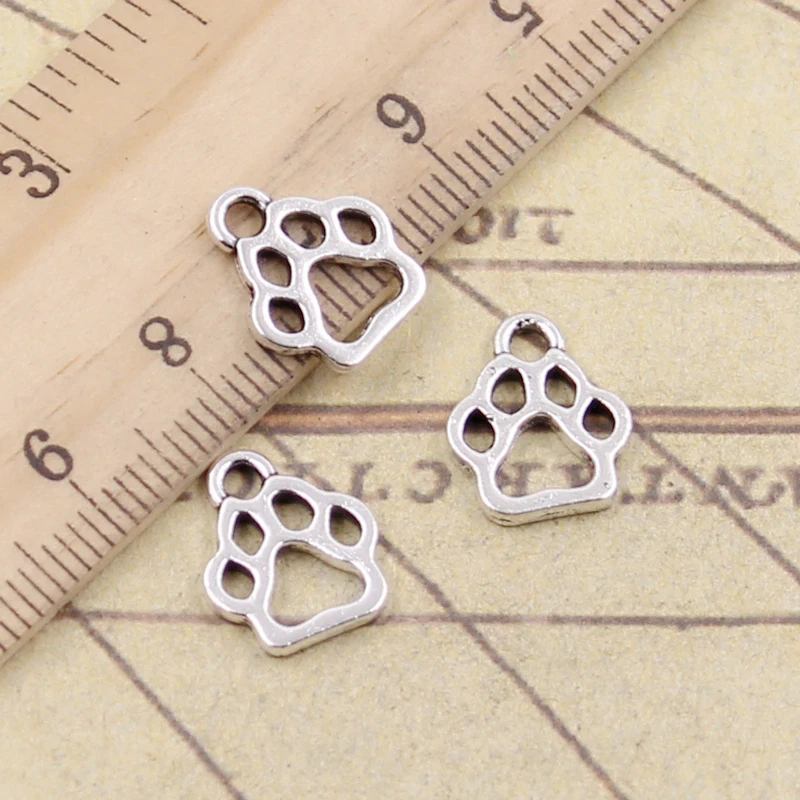 

20pcs Charms dog paw 13x11mm Tibetan Silver Plated Pendants Antique Jewelry Making DIY Handmade Craft