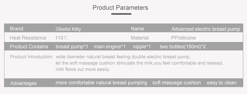 New Miss baby Intelligent Double Electric Breast Pump With Bottle infantil BPA FREE Powerful USB breast pump Baby Breast Feeding Electric breast pumps