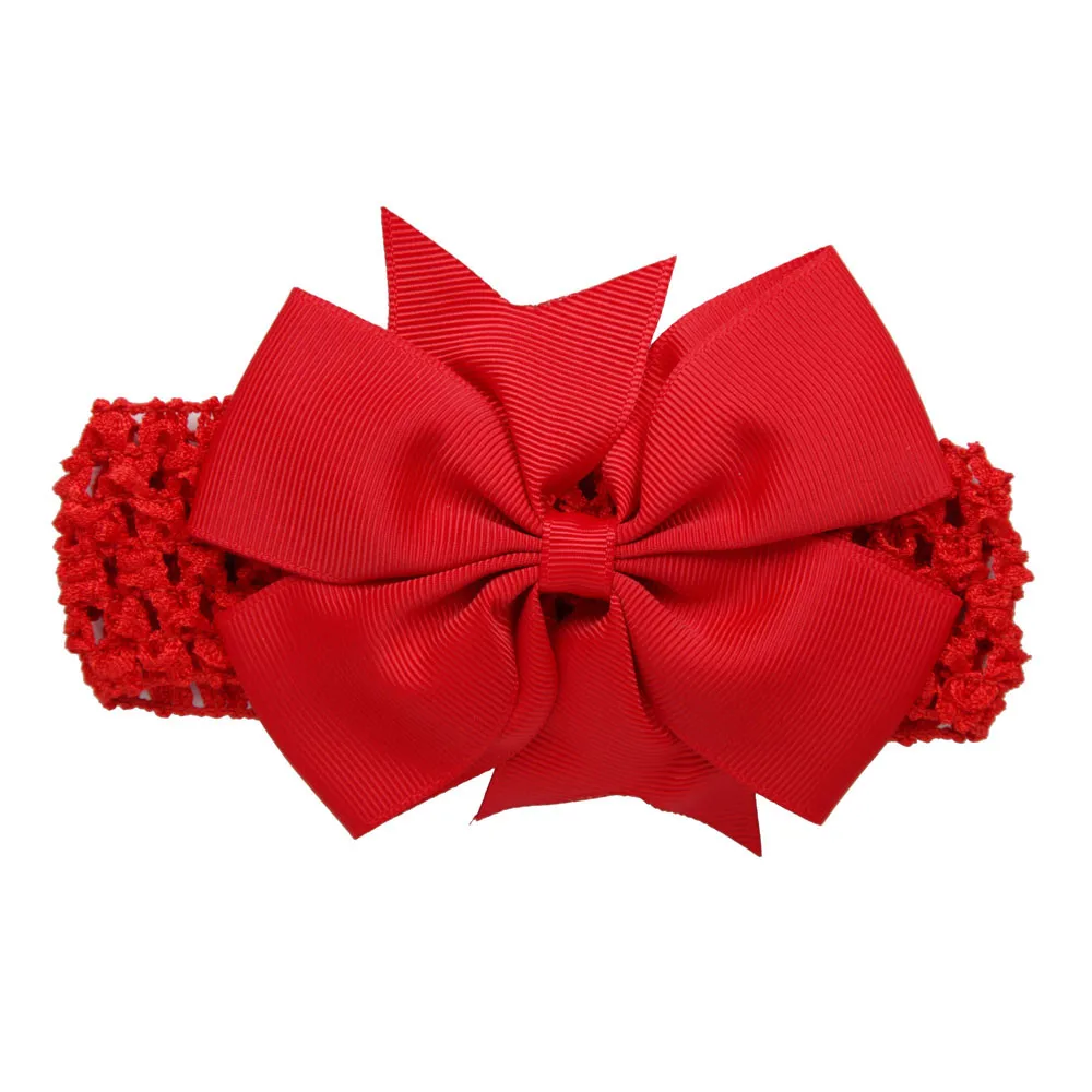 Baby Hair Accessories 2019Top Hot Girls Wave Headbands Bowknot Hair Accessories For Girls Infant Hair Band Diademas Para Bebe - Color: Red