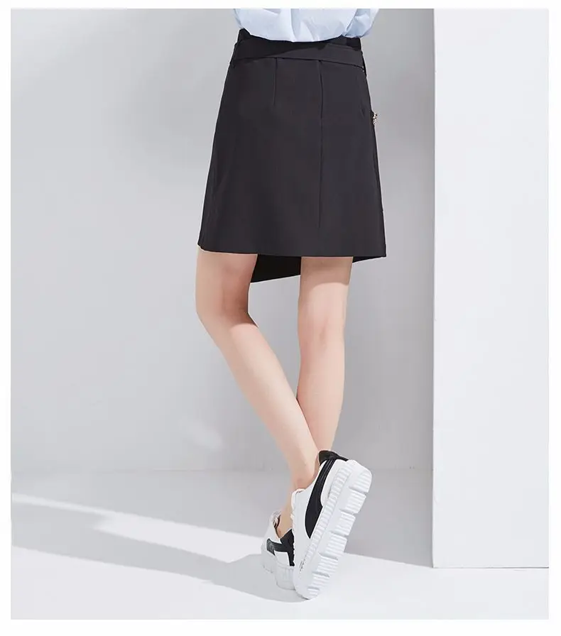 Bootyджинсовый Весенний женский европейский и американский стиль высокого класса юбки с пряжкой пояс карман асимметричные юбки