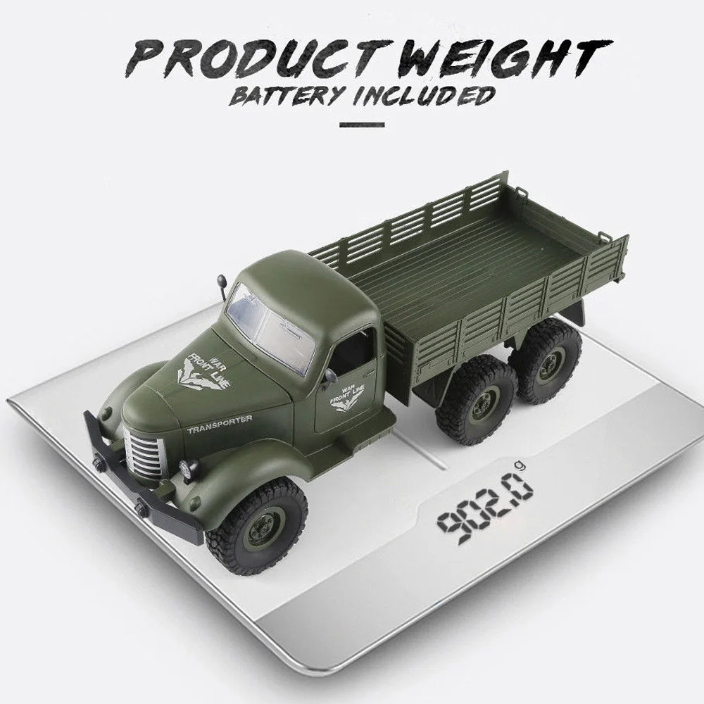 

1/16 2.4G 6WD RC Remote Control Rock Crawler Off-Road Military Truck Toy #