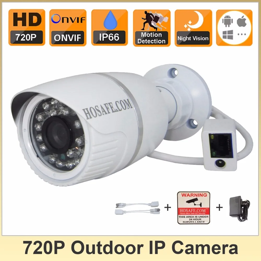 HOSAFE 1MB1W 1.0MP 720P HD IP Camera w/ 24-IR-LED Night Vision Motion and Email Alert ONVIF Support Free Shipping