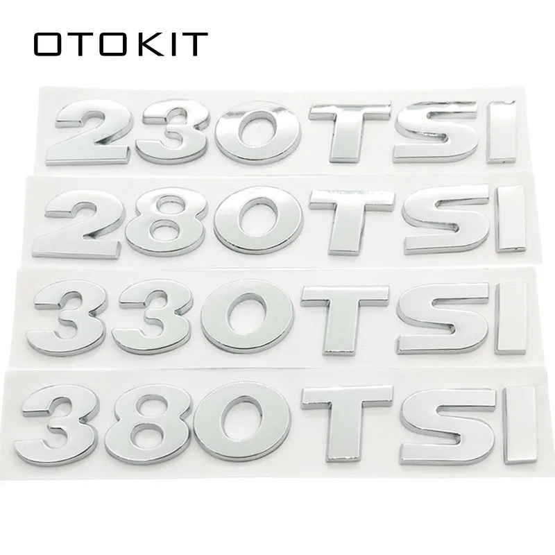 

230 280 330 380 TSI Metal Sticker Custom Text Personalized Stereo Letter Motorcycle Car Stickers DIY Emblem Sticker Car Styling