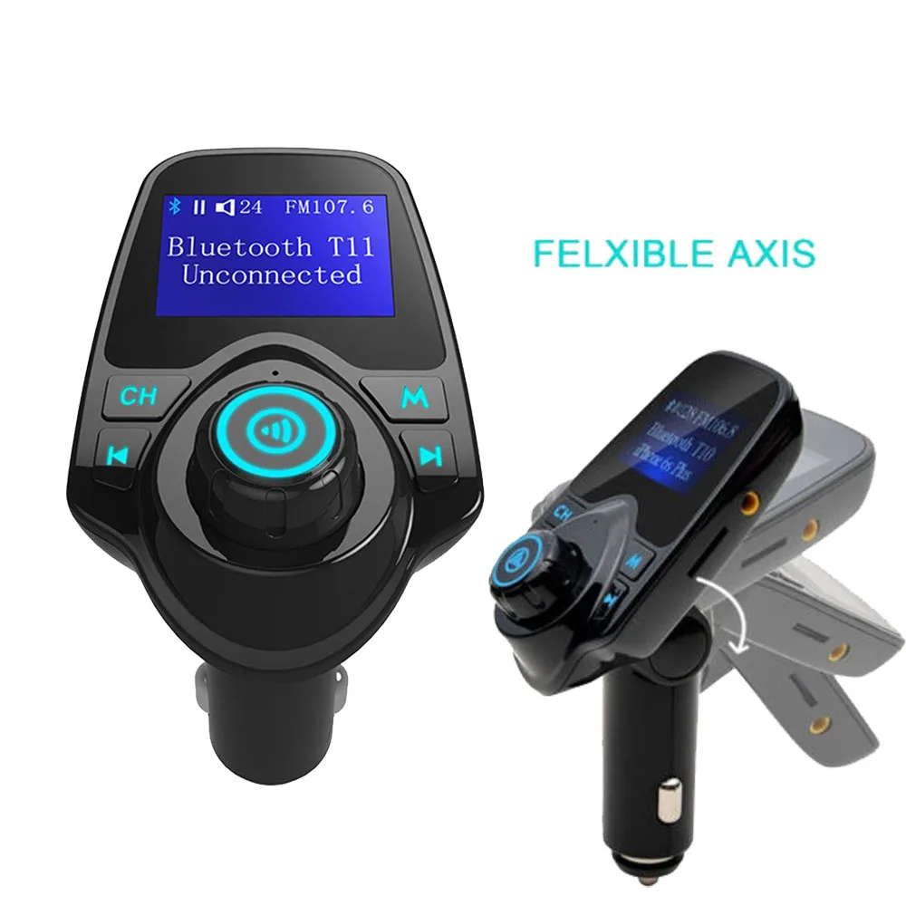 Adaptador de Rádio Mp3 para Carro fm sem Fio Tocador Transmissor Bluetooth Carregador Usb T11 - Image 2