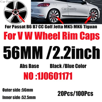 

56mm 2.2inch 20pcs 100pcs Car Rims Wheel Center Caps Hubcap Auto Covers ABS For Passat B6 B7 CC Golf MK5 MK6 Tiguan 1J0601171