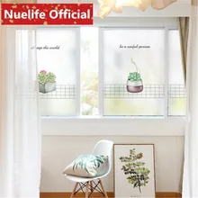 60x90 см растение маленький в горшке узор матовое окно стеклянная пленка Туалет кухня гостиная спальня балкон дверь стеклянная пленка