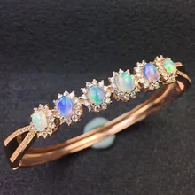 Натуральный природный опал браслет 925 стерлингового серебра ювелирные украшения 0.3ct* 6 шт драгоценный камень для мужчин или женщин# S19030101