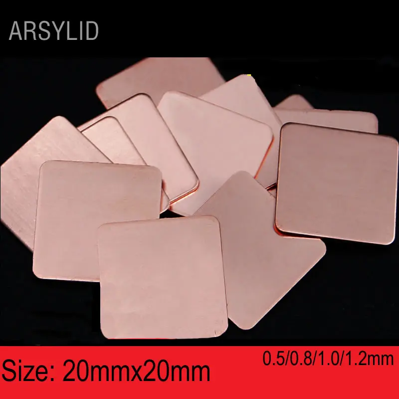 ARSYLID 10 шт./лот 20 мм x радиатор из чистой меди охлаждение медные прокладки