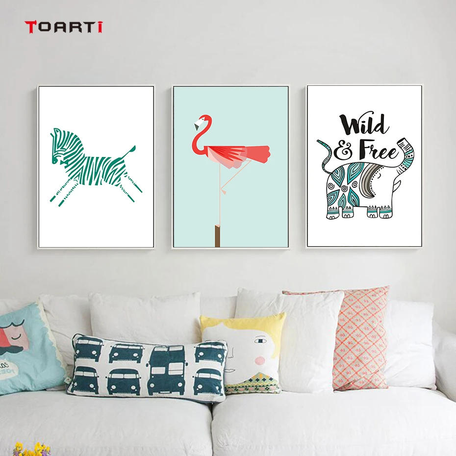 Creative Art  Wall Painting Cartoon Animals (1)