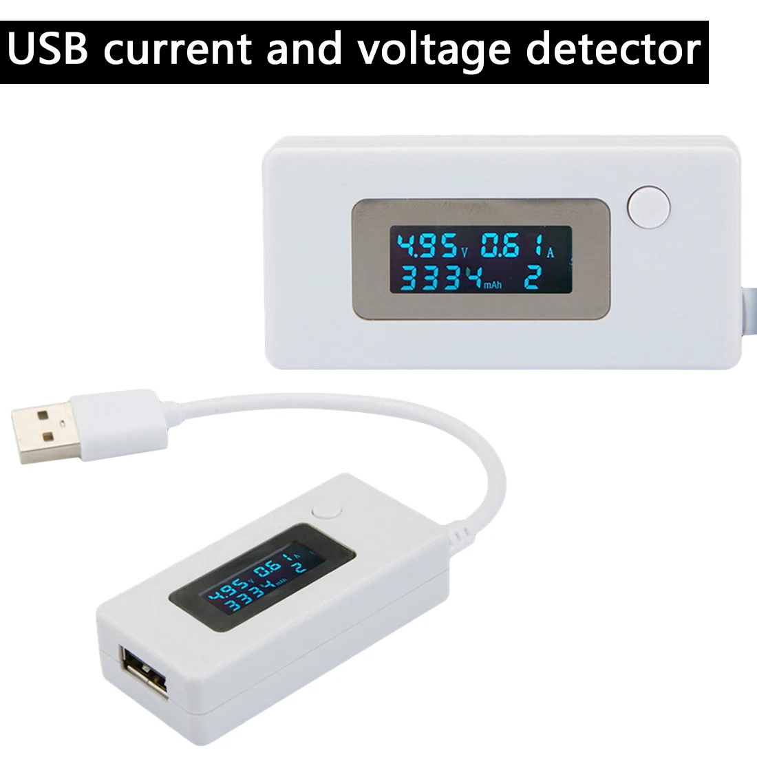 1 шт. ЖК дисплей микро usb зарядное устройство детектор белый цвет нагрузочный