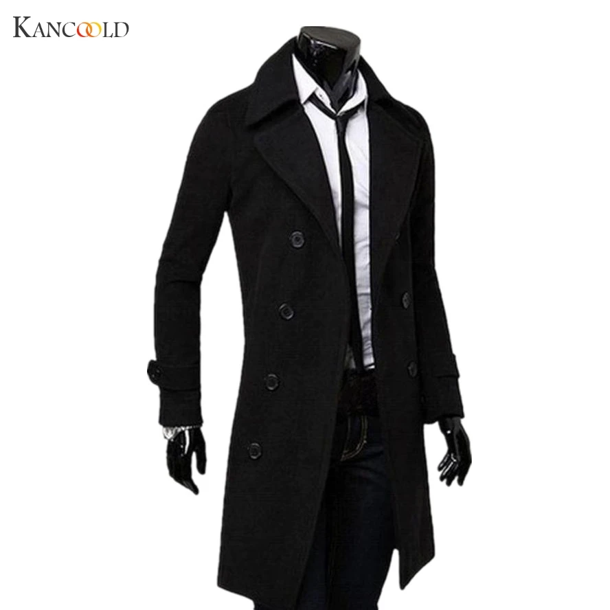 New Trench Coat Men Classic Men's Double Breasted Trench Coat Masculino Mens Clothing Long Coats Overcoat Men Outwear N8
