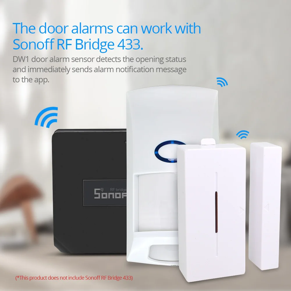 Интеллектуальный выключатель света Sonoff RF Bridge Wifi 433 МГц движения Сенсор PIR2 RIR DW1