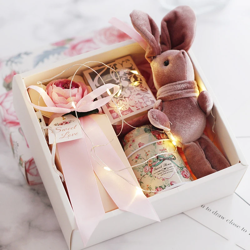 

1 Set Wedding Party Return Gift To Guest Giveaways Wedding Supplies Favor Candy Tea Honey Chocalate Toll Rabbit Gift Bags 3Color